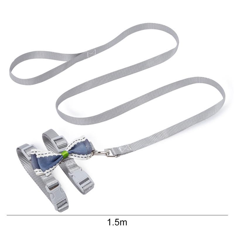 Dorakitten 1Pc Draagbare Kat Riem Leuke Strik Decor Kat Leiband Huisdier Aangelijnd Harnas Set Kleding Accessoires Dierbenodigdheden: Grey