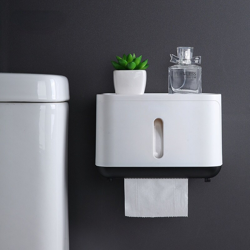 Wall Mounted Toilet Paper Box Tray Roll Paper Storage Box Waterproof Toilet Paper Holder Storage Box Bathroom Accessories