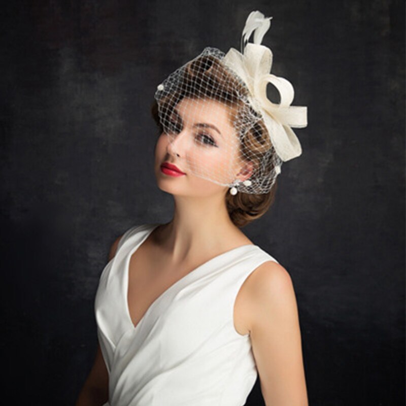 Weiß Hochzeit Vogelkäfig Schleier Gesicht Schleier Vogelkäfig Schleier Bräute Fascinator Weiß Schleier Velo De Rejilla