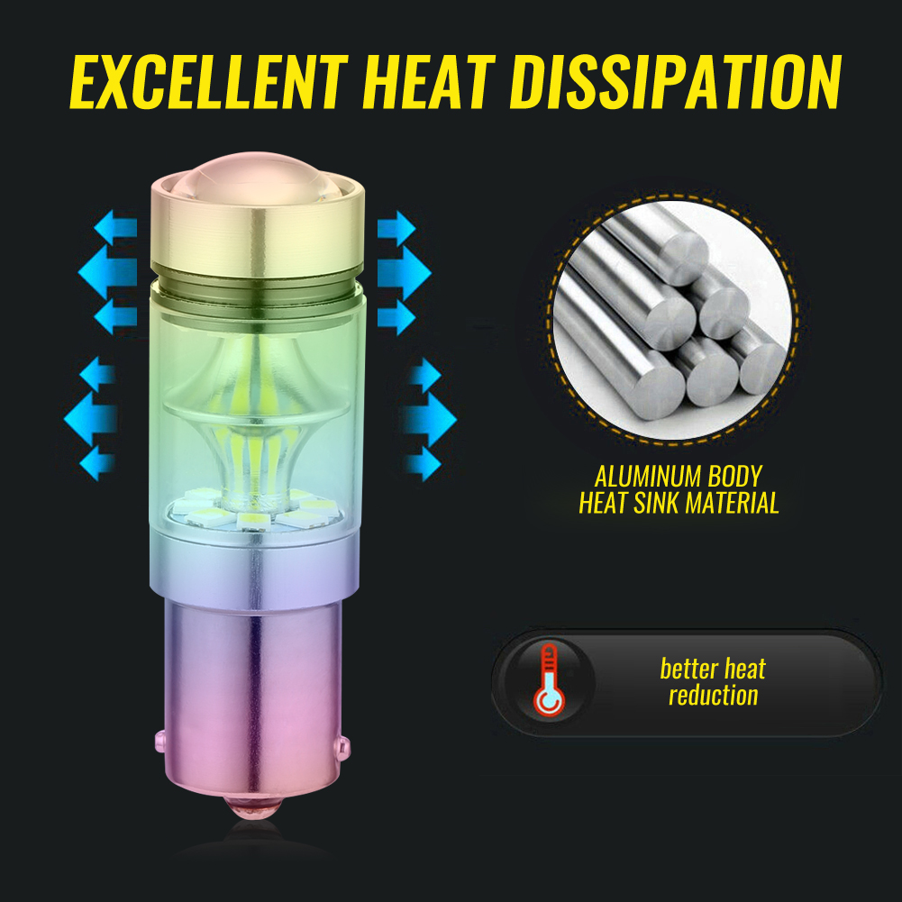 2Pcs 1156 BA15S P21W Led Auto Staart Lamp Remlichten Reverse Lamp Dagrijverlichting Signaal Light Auto Achteruitrijcamera turn 100W