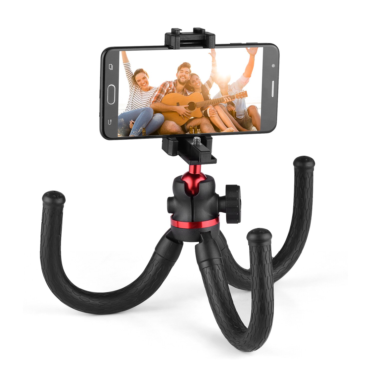 Flexible Octopus Phone Tripod for phone 360 Degree Rotatable with 1/4 Screw Thread Integrated Phone Clamp Cold Shoe Mount Bubble