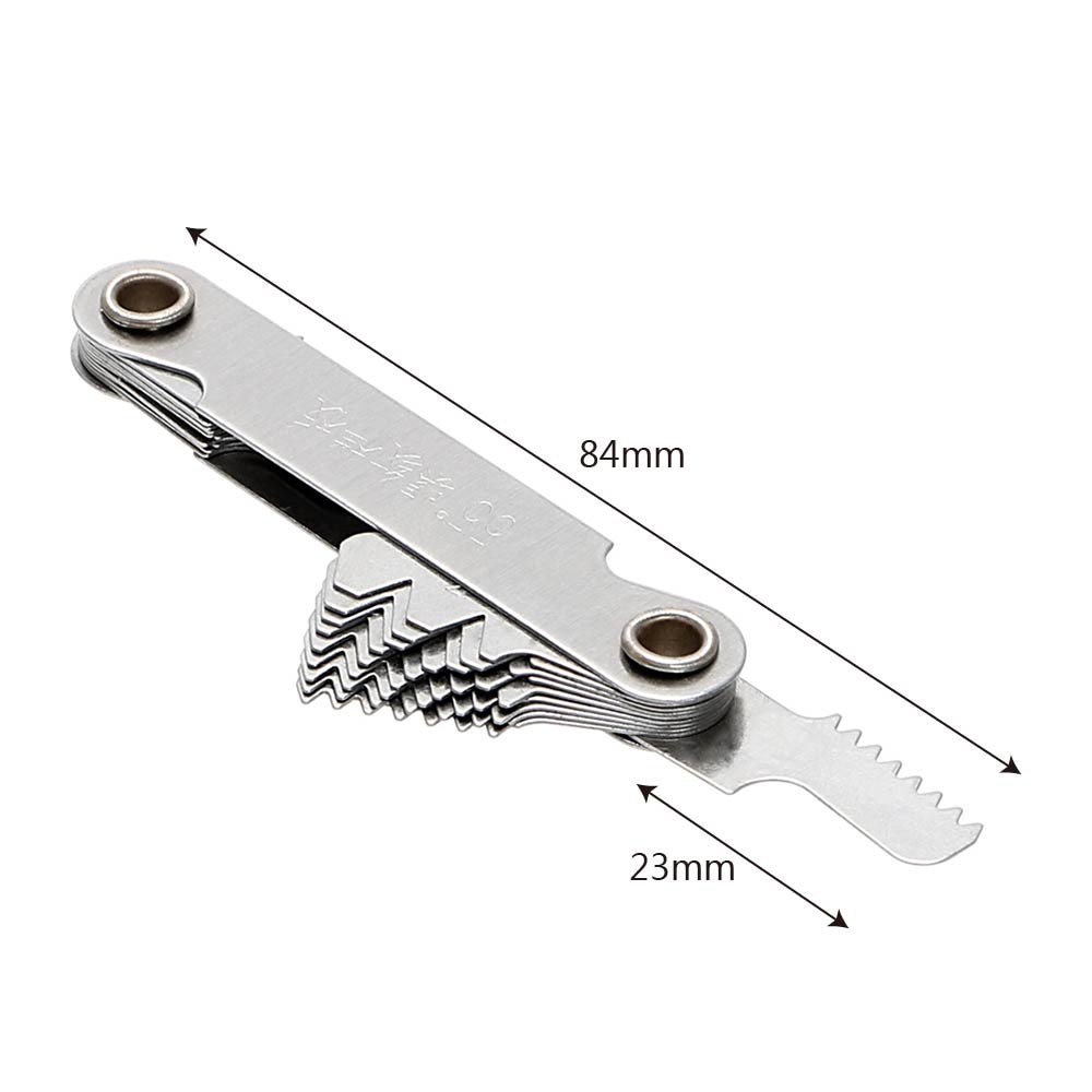 NICEYARD Metal 60 and 55 Degree Screw Thread Gage Gauge Folding 20 Blades Measuring Tool Metric & Whitworth Pitch