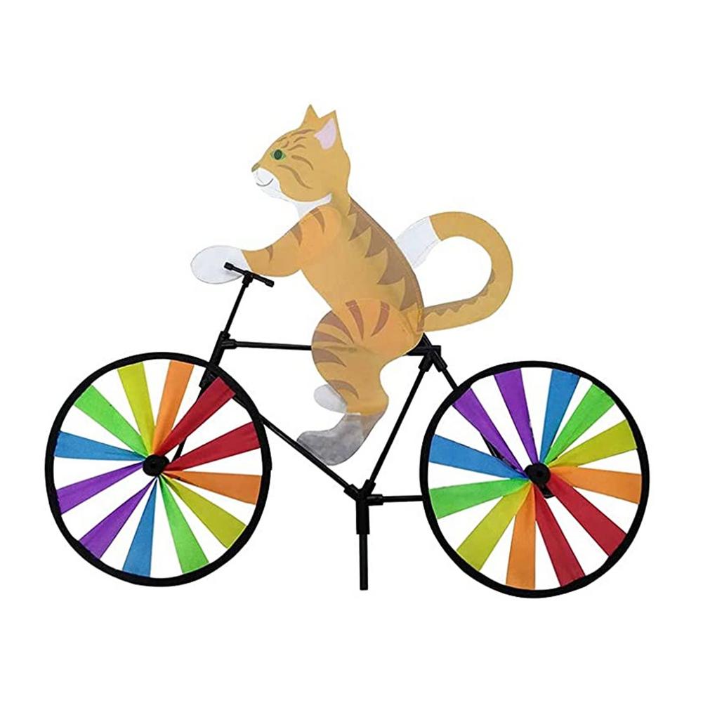 Funny Animal Bike Wind Spinner 3D Kleur Kat Puppy Windmolen Outdoor Tuin Decoratie Thuis Yard Art Decoratie: Yellow