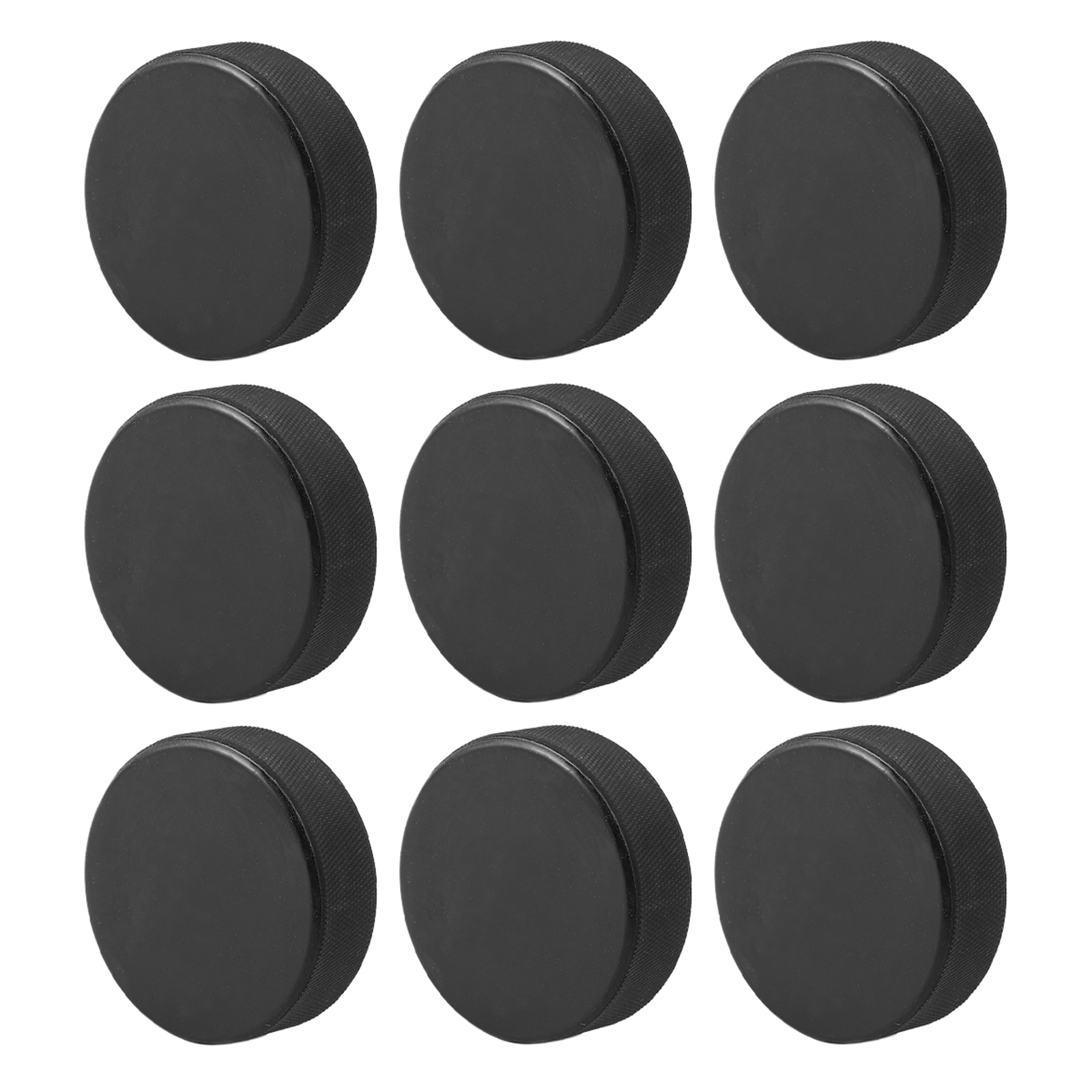 9pcs Classic Ice Hockey Pucks Black Sports Puck for Practicing and Training