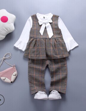 3Pcs Peuter Baby Meisjes Formele Pak Sets Ruffle Top Broek Party Formele Katoenen Kleding 1-6 Jaar sunsuits Clothings: B / 4