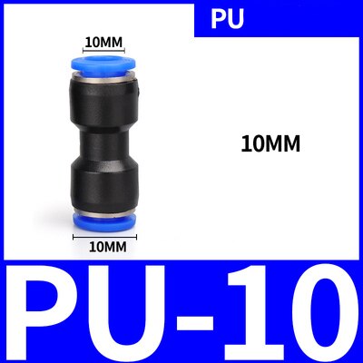 PU PG pneumatic connector air water hose variable diameter straight air quick connector plastic connector 4 6 8 10 12 14 16mm: PU-10