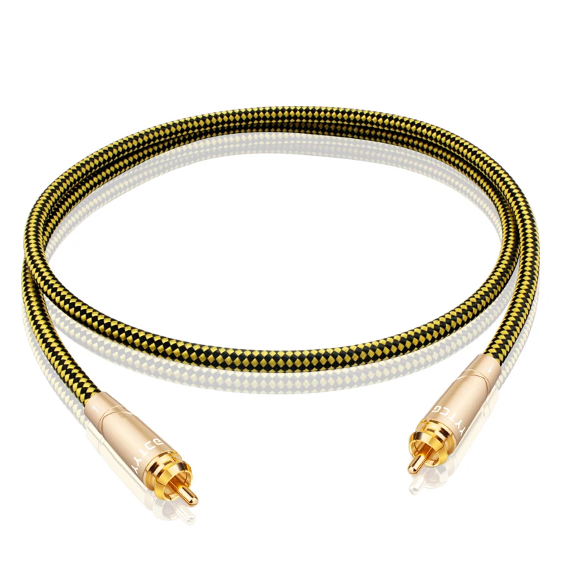 Cable Coaxial de Audio Hifi RCA a RCA, conector Digital estéreo macho a macho para amplificador de DVD de TV, Subwoofer, 1m, 2m, 3m, 5m: 0,75 m