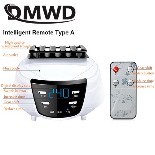 DMWD Electric Clothes Dryer Mini Remote Negative Ion Laundry Drying Machine Garment Warm Wind Shoes Anion Sterilizer Air Warmer: Intelligent type A