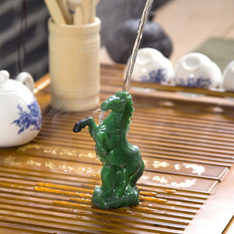 Caballo de Jade que cambia de Color, auténtico caballo de juego para el éxito en la ceremonia del té, accesorios de bandeja de té, adornos del zodiaco