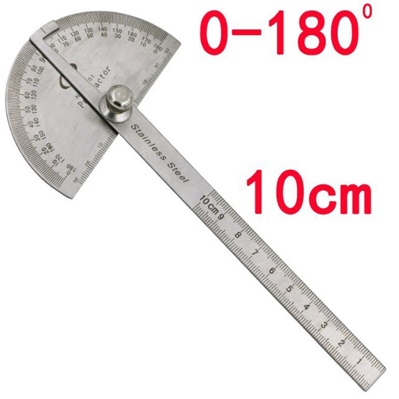 100mm 180 Graden Verstelbare Gradenboog multifunctionele rvs roundhead hoek heerser wiskunde meetinstrument
