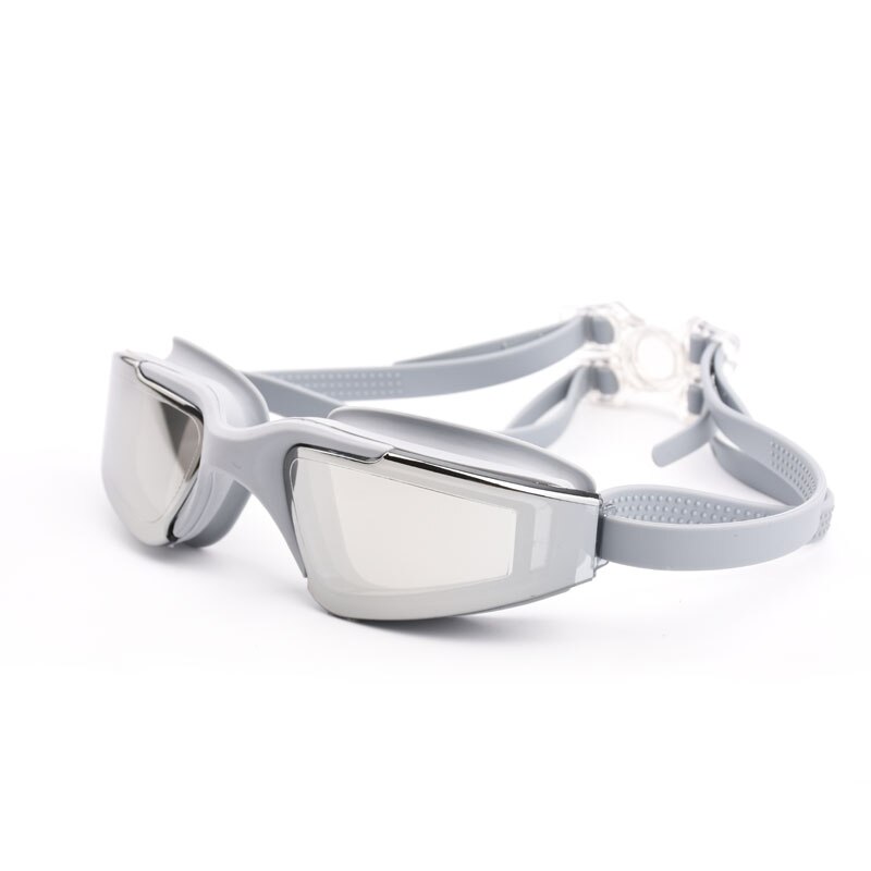Lunettes de natation pour adultes, Anti-buée, en Silicone, étanche, professionnelles, pour la plongée dans la piscine, pour hommes et femmes: Gray