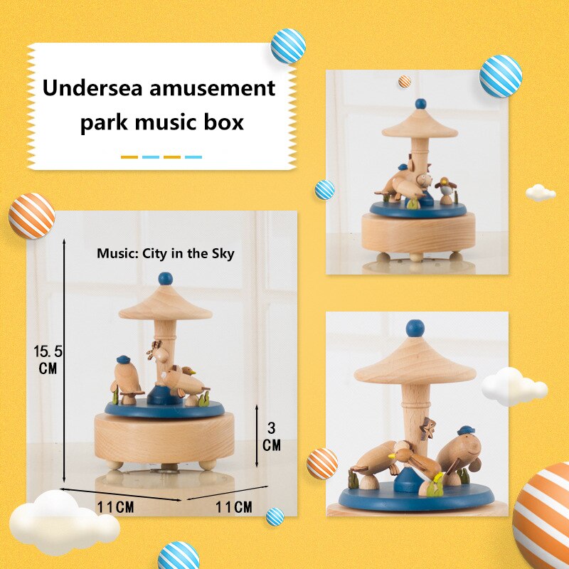 Home Decor Birthday Music Box Music Box Home Decoration Multiple Shapes Music Boxes: Amusement park