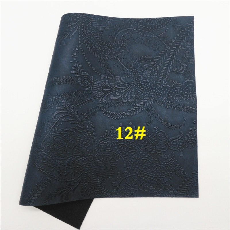 Canapé en similicuir vinyle de taille A4 | Glitterwishcome 21x29cm pour nœuds, tissu à fleurs en relief, feuilles de cuir pour nœuds, GM524A: 12