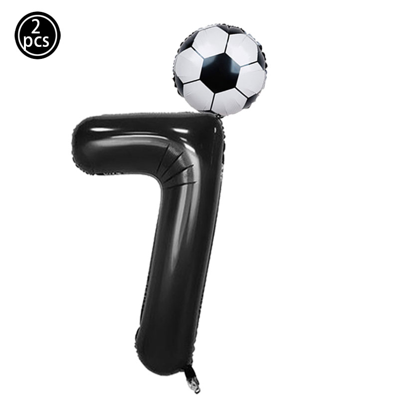 2pcs/lot 32inch Green Number Foil Ballons 18inch Soccer Helium Ballons Football Soccer Birthday Parti Sports Themed Party Decors: Brown