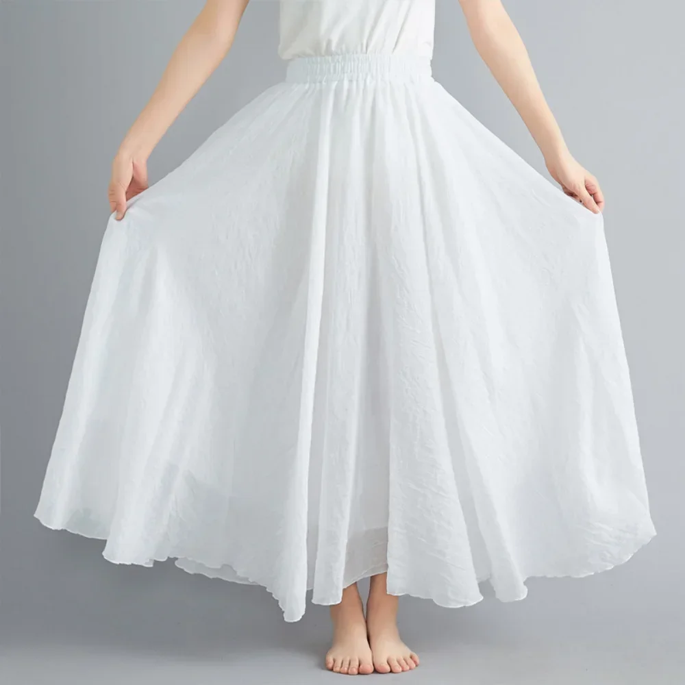Clothes Women Clothing Skirts Vintage Y2k Streetwear Bohemian Cotton Linen Casual Vestido De Festa Long Skirt