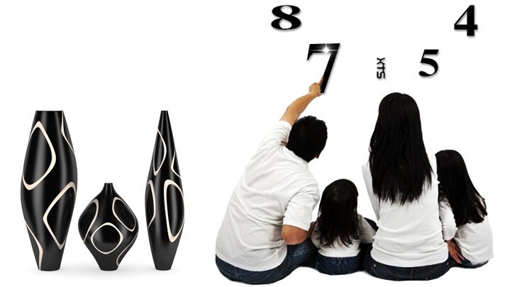 Herramientas de corte de pelo simples de EVA reloj de peluquería DIY acrílico 3D pegatinas de pared Relojes estéreo personalizados
