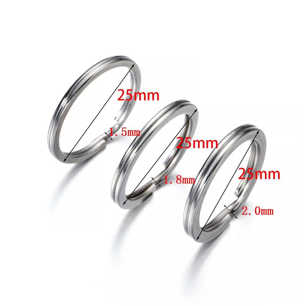 10/20Pcs 15-35Mm Rvs Sleutelhanger Ring Split Ring Sleutelhanger Key Holder Ringen Voor Diy sleutelhanger Sieraden Maken Accessoires