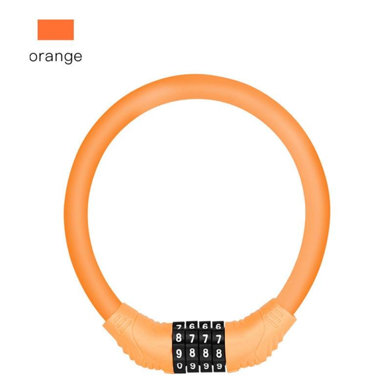 Cykellås 4- siffrig kodkombination cykellås cykelsäkerhetslås mtb stöldskyddslås cykelkedjelås cykeltillbehör: Orange