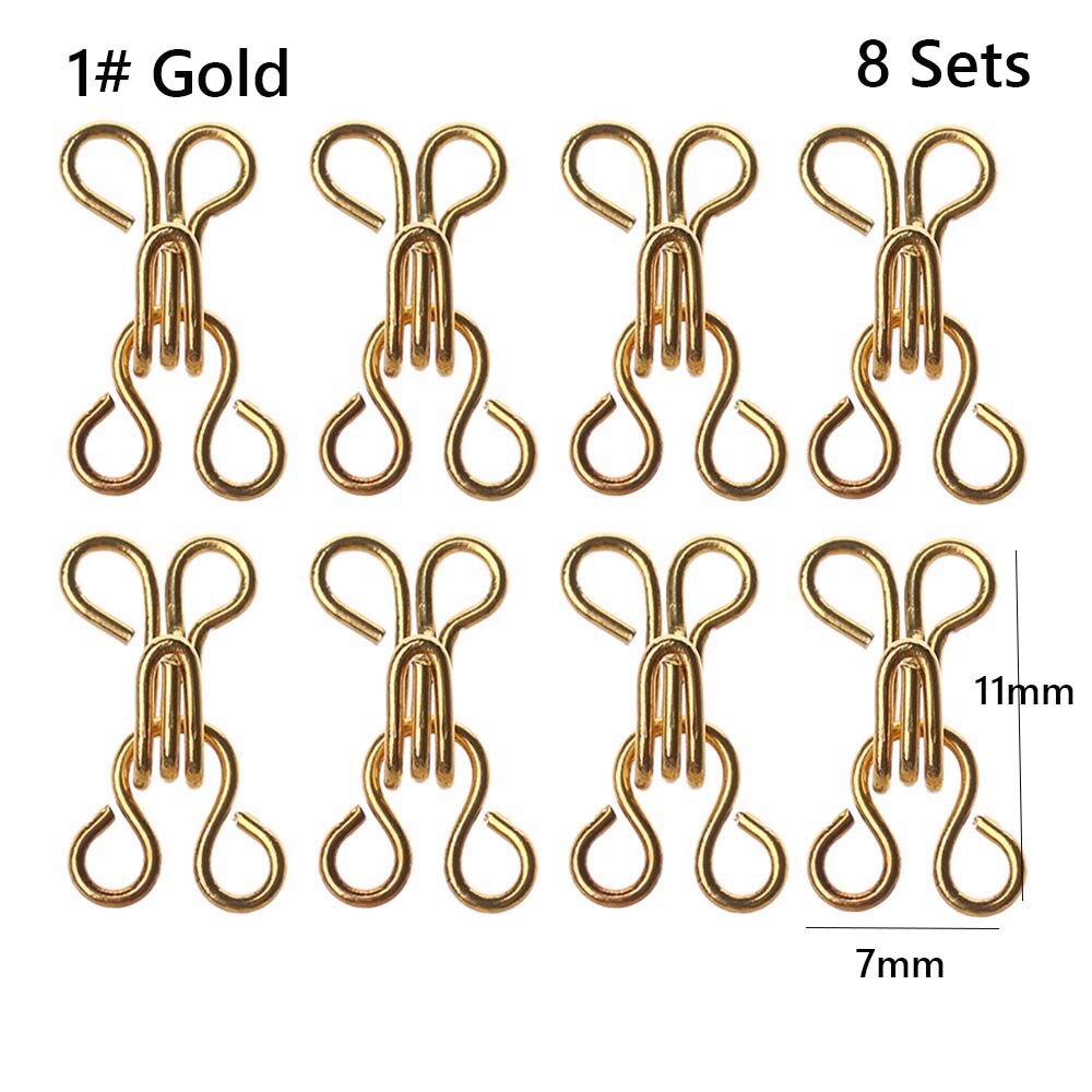 8 Sets Mini Metal Buckle DIY Doll Belt Buckles Invisible Buttons for 1/6 Doll Bags Clothes Sewing Accessories 11/14/16/18mm: Gold 11mm