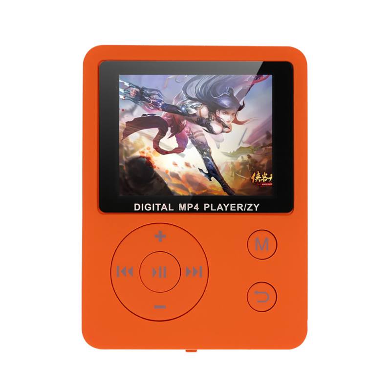 Portable 1.8" Color Screen Ultrathin MP4 Player Support 32G TF Card 13 Languages MP4 HiFi Music Video Player FM E-book Walkman: Orange