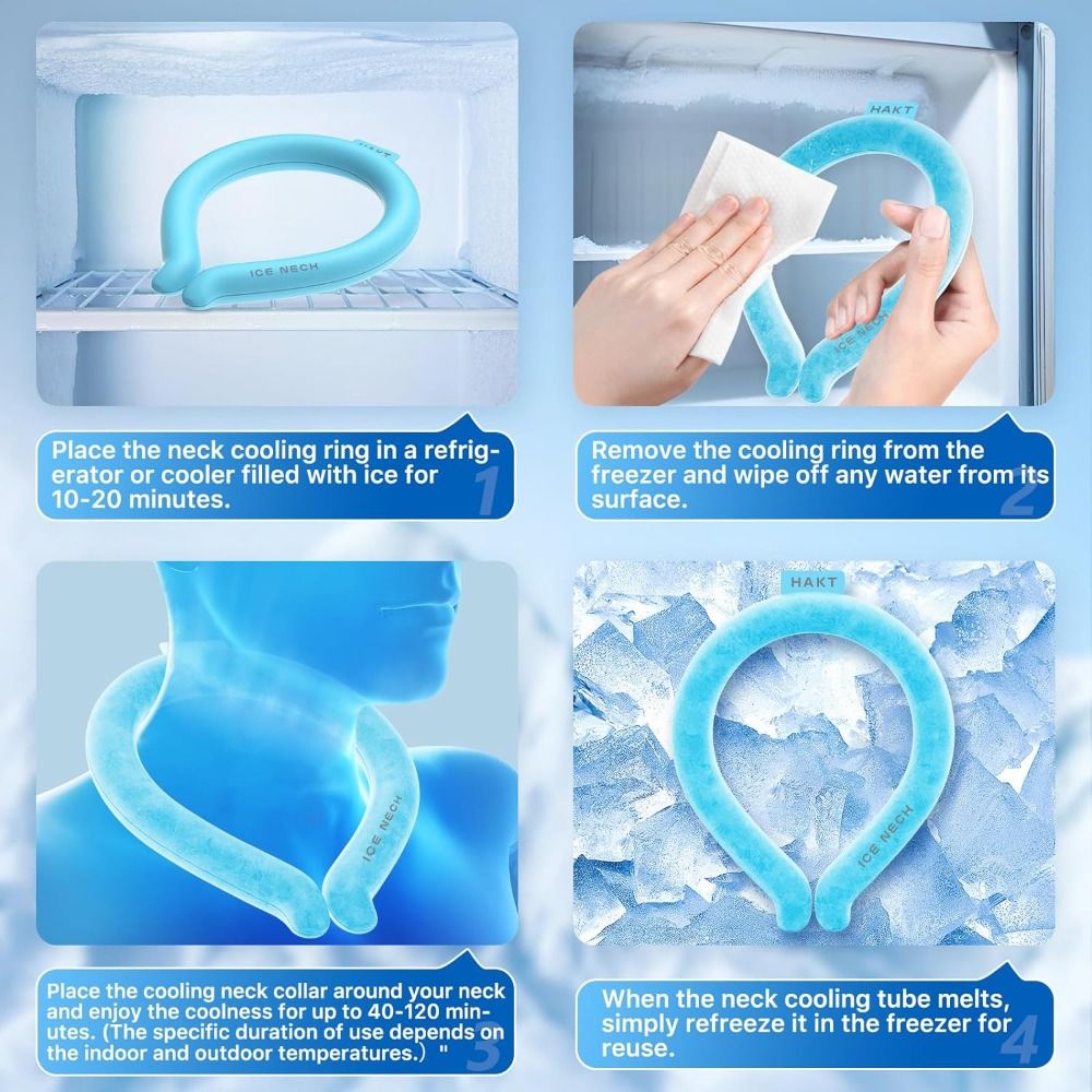 Wearable Neck Cooling Tube Reusable Body Cooling Ice Ring Neck Cooler for Summer Soft Cooling Neck Wrap Outdoor Workers