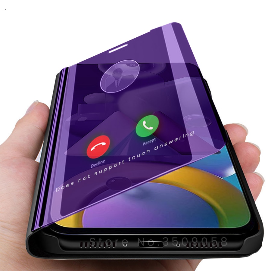 samsun m 21 case smart mirror flip cases cover for samsung galaxy m21 sm-m215f/ds 6.4'' magnetic stand book coque fundas