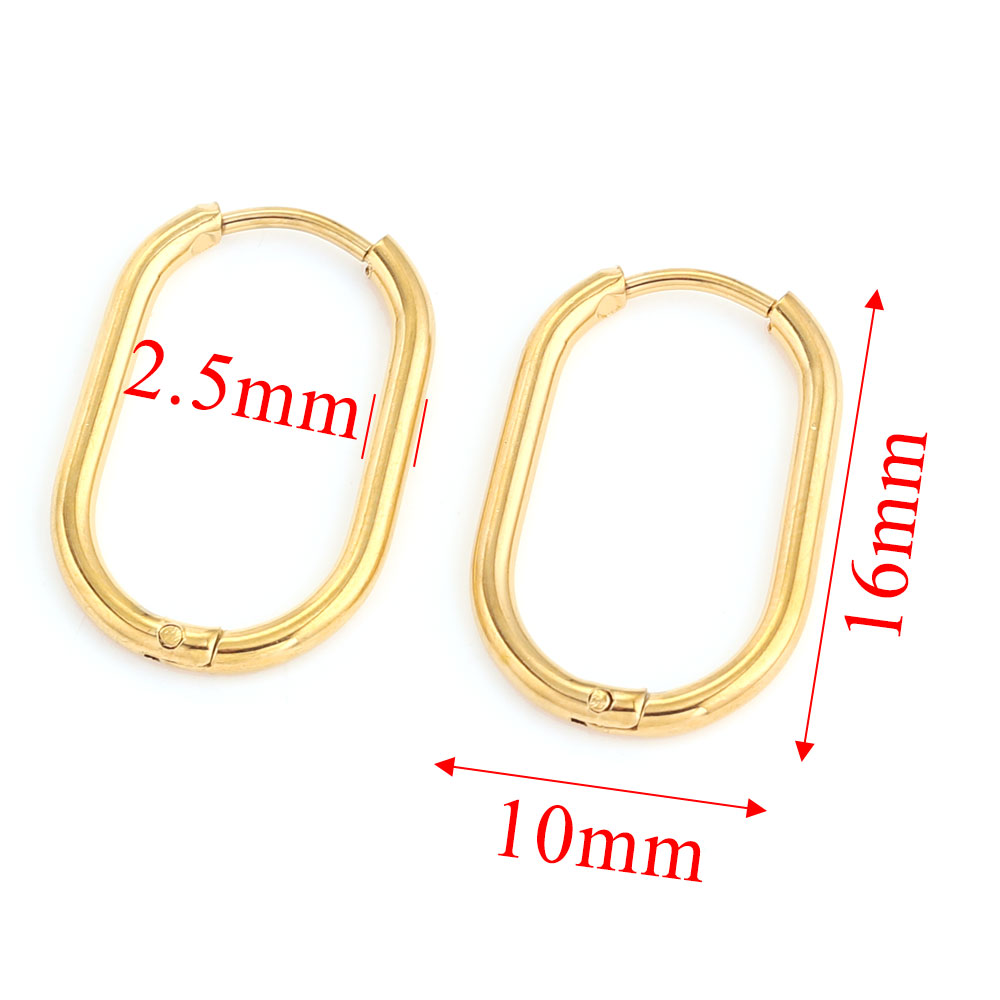 Pendientes de aro de acero inoxidable para mujer, joyería para Piercing, aro para prevenir alergias, joyería al por mayor, 6 uds.: Bronce antiguo plateado