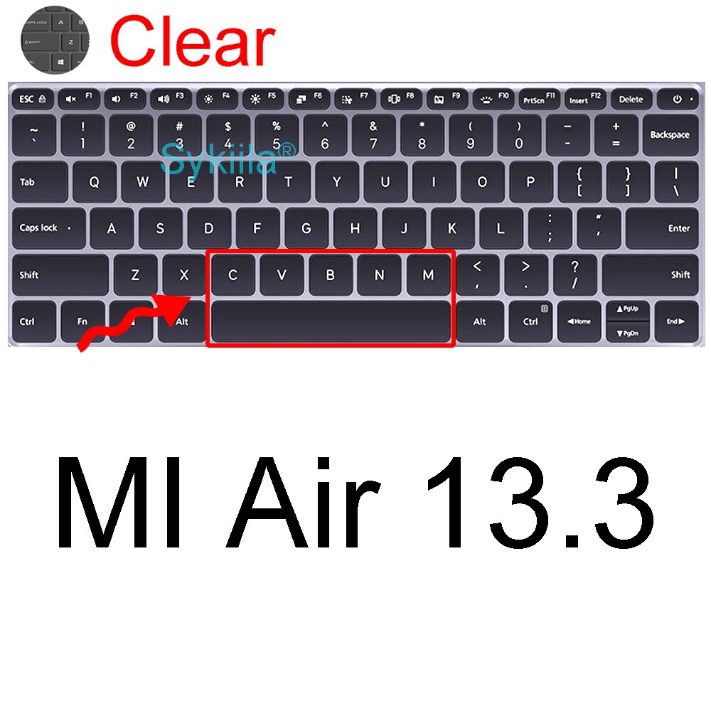 Klawiatura pokrywa dla Xiaomi MI Air 12.5 13.3 Pro 15X14 Gaming Ruby 15.6 Protector skórzane etui silikonowe TPU Laptop Notebook 2021: Clear MI Air 13.3