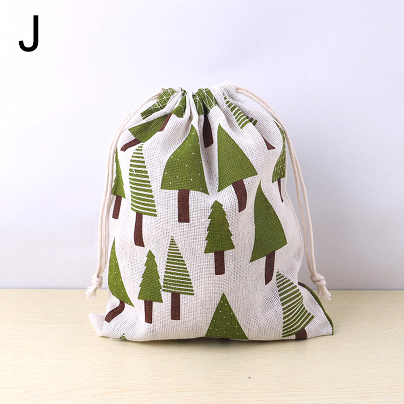 Bolsa de tela de lino y algodón, bolsa con cordón, estampado de plantas y animales bonitos, bolsa de almacenamiento de zapatos de tela de viaje para niños, estuche de maquillaje, bolsa de de Navidad: Transparente / 9.5x9.5x11 cm