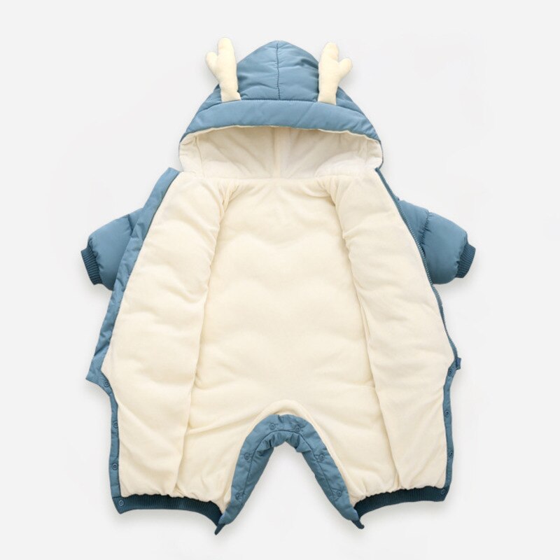 Baby vinterdragt plus fløjl tyk baby drenge jumpsuit 0-2 år nyfødt romper baby piger overalls toddler overtøj frakke