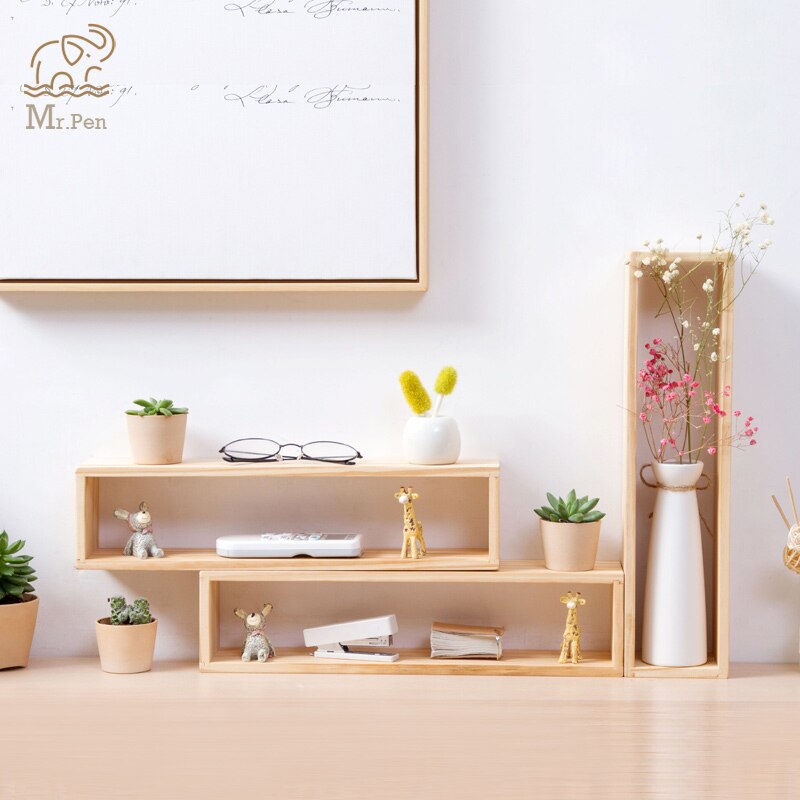 Étagère De Bureau Minimaliste à 3 Niveaux – Organisateur Pour écran, Livres Et Fournitures
