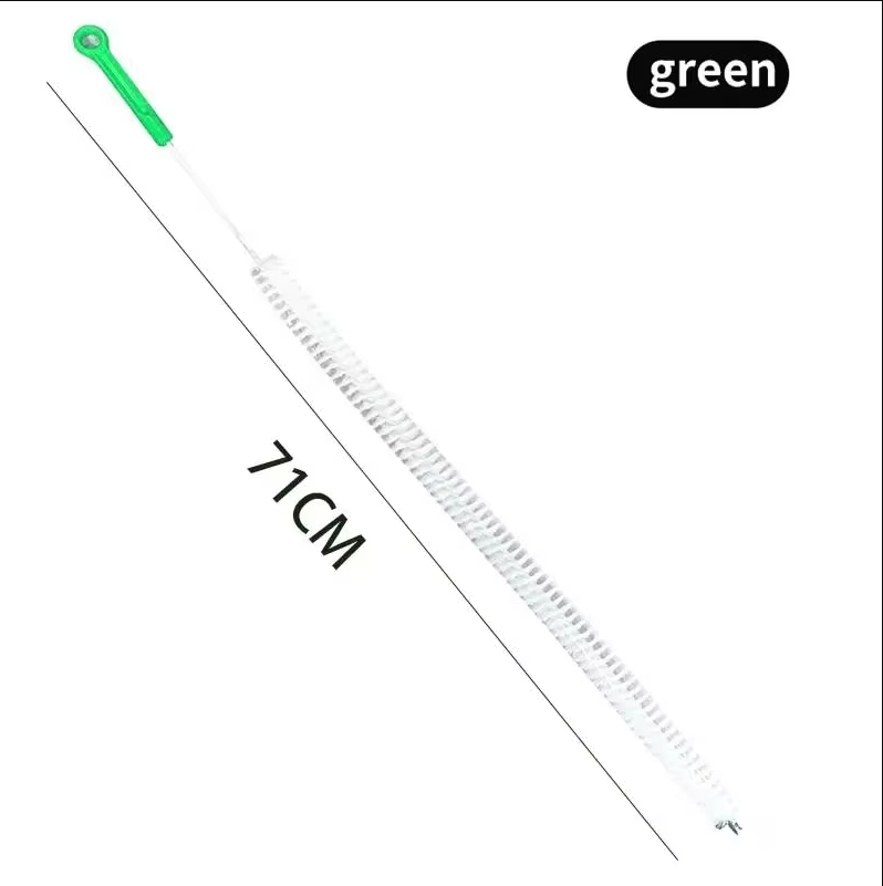 Multi functional bendable cleaning brush sewer cleaning brush unclogging sewer toilet cleaning hair sink cleaning brush cleaning: green