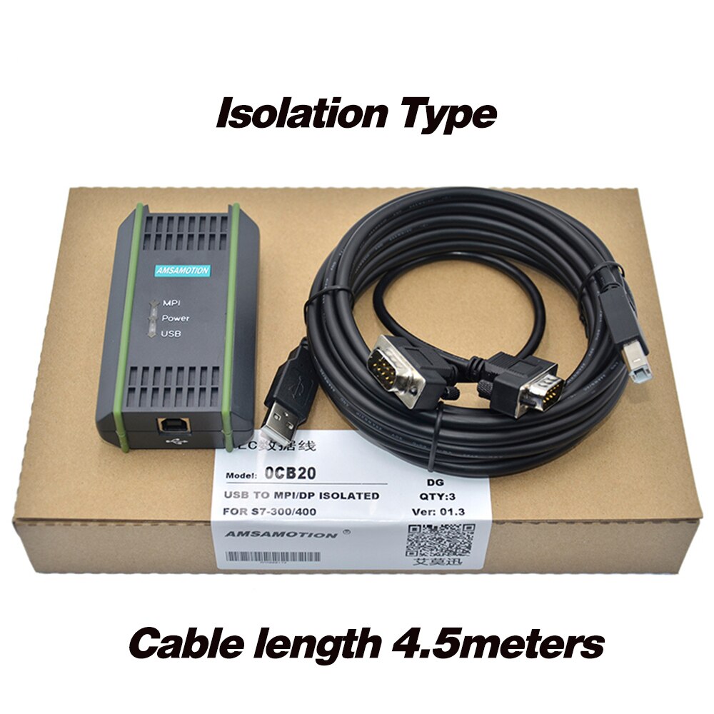 USB-MPI Cable 6ES7 972-0CB20-0XA0 USB To MPI/DP/PPI Network Adapter FOR Siemens S7-200/300 /400 plc System: Isolated Type