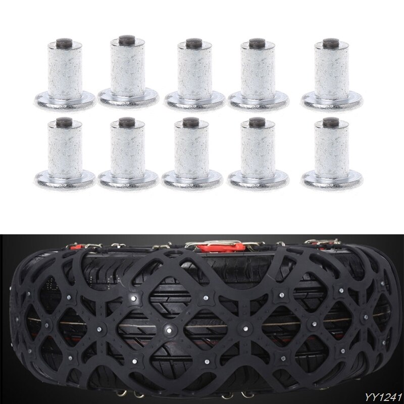 100 stuks spikes voor banden, auto, fiets, bandnoppen, platte spikes voor velgen, sneeuw, winter, universeel, 9-10-1mm auto-styling sneeuwkettingen, onderdelen