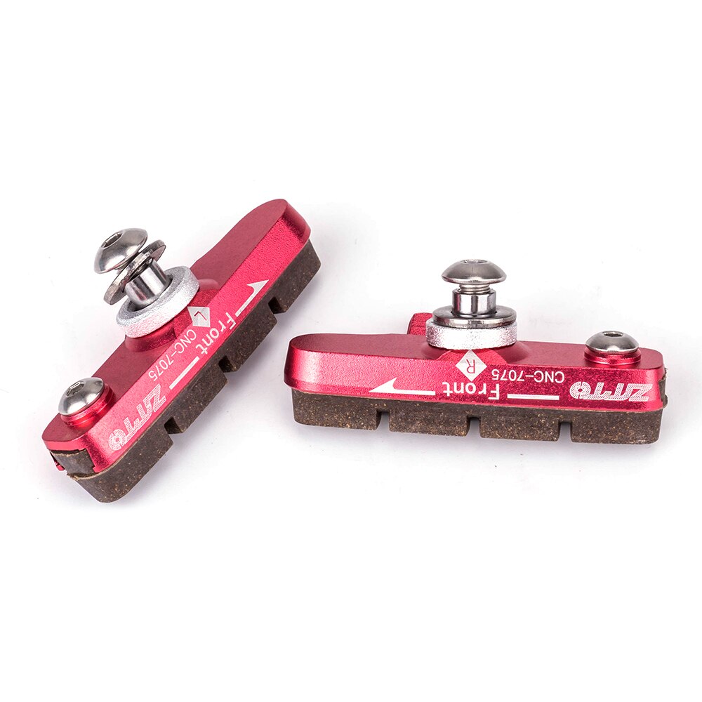 Road Bike Brake Pads Replaceable Brake shoes for aluminium Alloy Rims Brake capliers C-Brake Pads Dura Ace Ultegra 105 Cartridge: Red for carbon rim