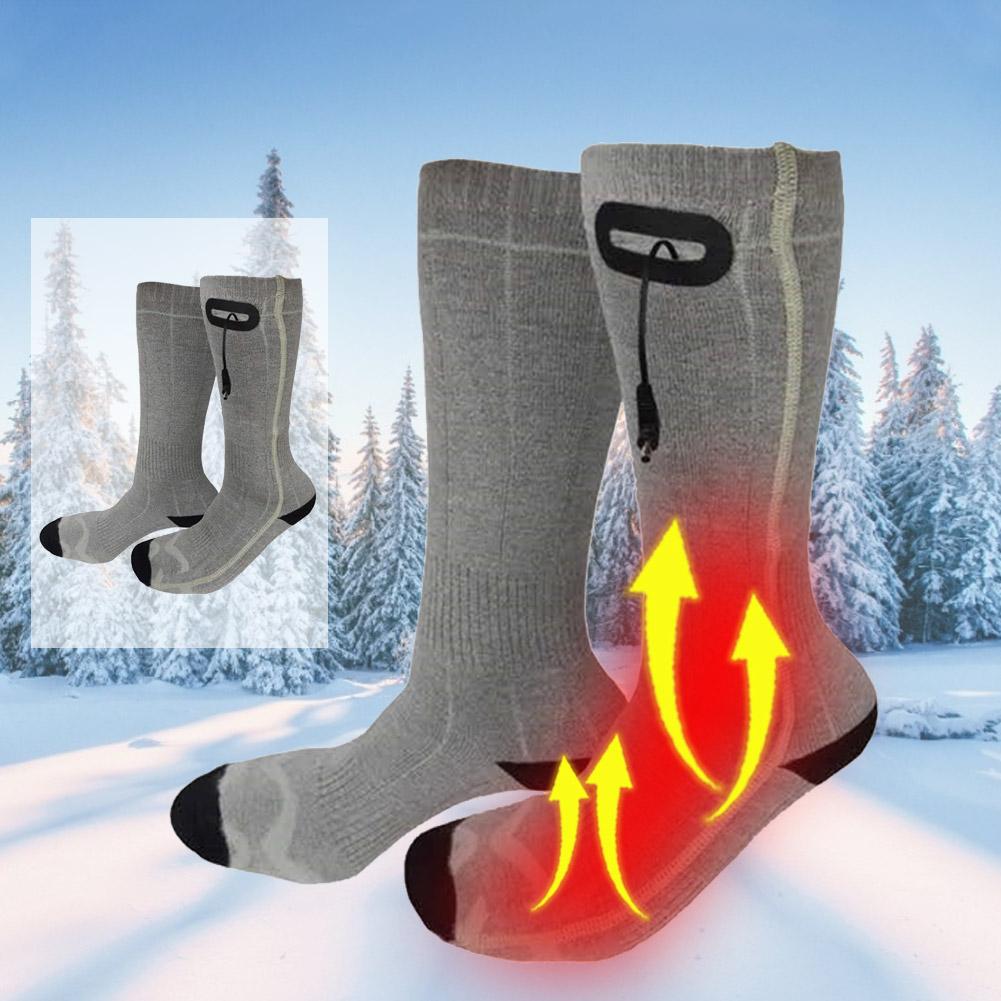 3.7v 4500 mah elektriske varmestrømper 3 temperaturniveauer til vintergenopladelige fodopvarmere termosokker elektriske sokker