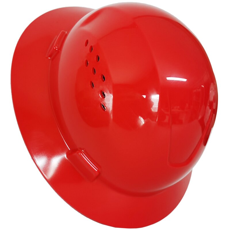 DARLINGWELL Full Brim Hard Hat with Vents Construction Safety Helmet Breathable Working Railway Metallurgy Mine Cap: Red