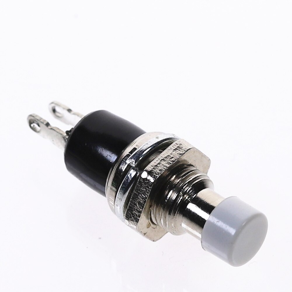 10Pcs PBS-110 7MM Momentary Push Button Switch Press The Reset Switch Momentary ON OFF Push Button Micro Switch Normally Open NO: white