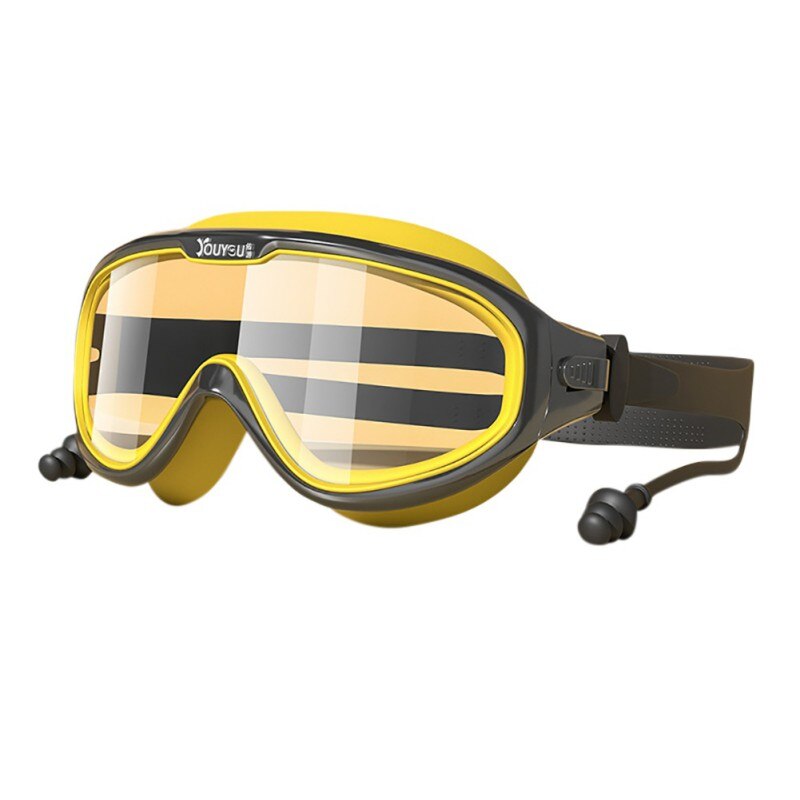 Children's Swimming Goggles Big Frame Boys And Girls Earplugs Set Waterproof And Anti-Fog Swimming Goggles: AHH