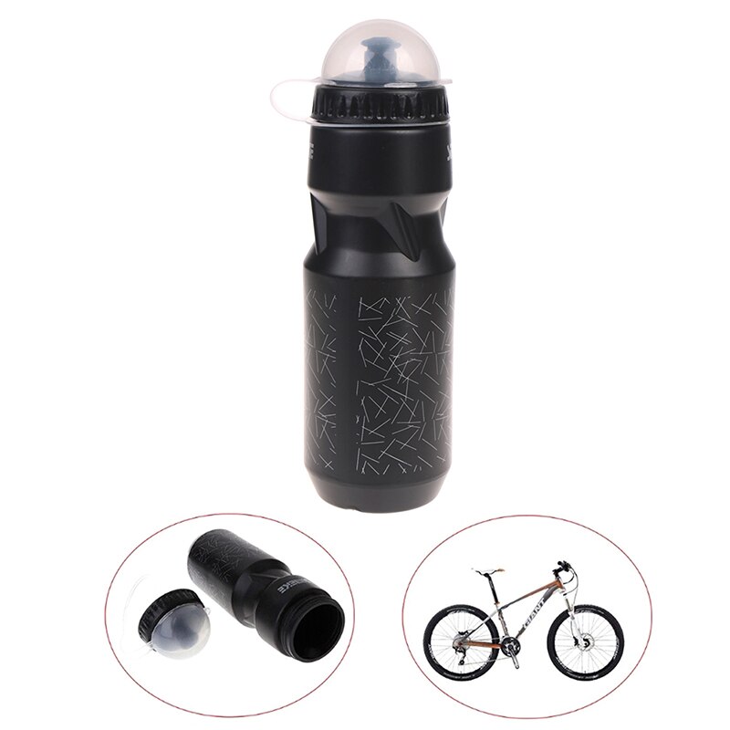 Draagbare 750Ml Zwarte Mountainbike Fiets Sport Fles Buitensporten Essentiële Water Fles