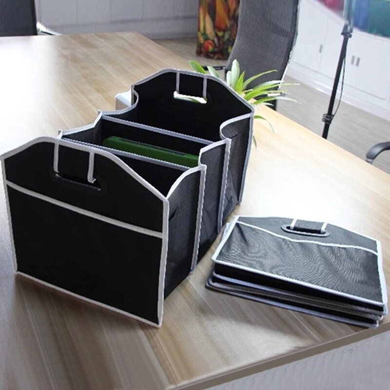 Storage Box Organizer Car Accessories Car Trunk Storage Box Extra Large Collapsible Organizer 3 Compartments Car Seat Organizer
