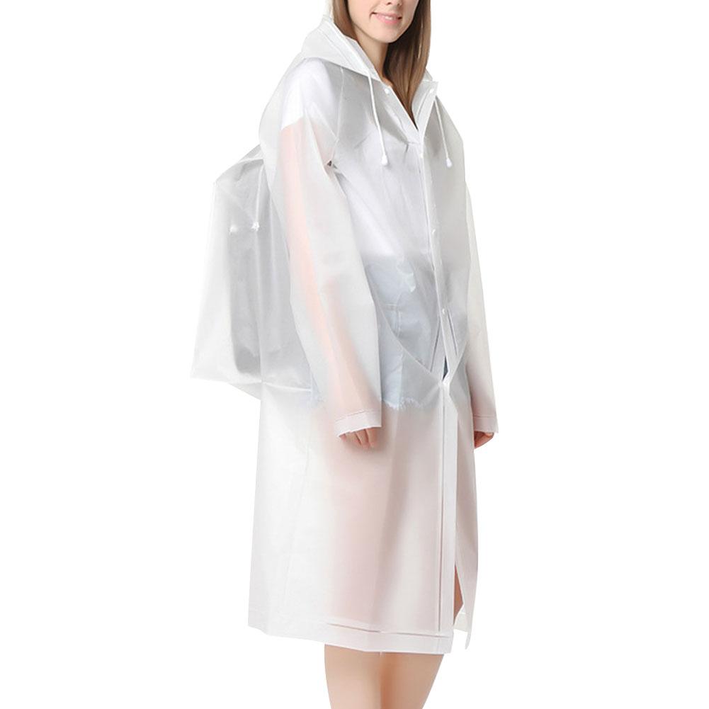 Rainproof Protective Isolation Gown Thickened Waterproof Rain Poncho Coat Adult Clear Transparent Camping Hoodie Rainwear Suit: White