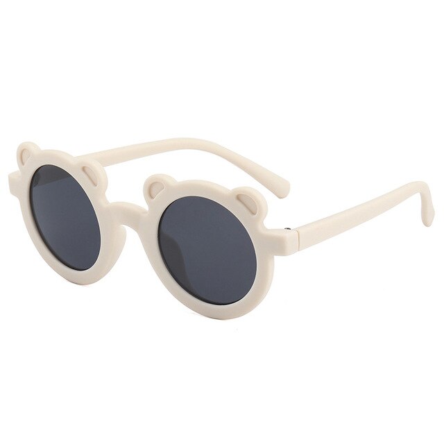 Lunettes de soleil pour enfants, monture ronde en forme d'ours, de dessin animé, pour fille et garçon:  C2
