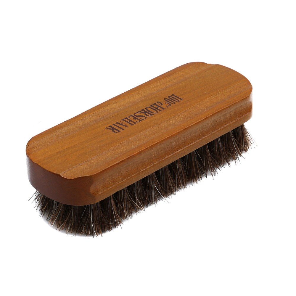 Cepillo para pulir los zapatos cepillo para pelo de caballo cuero Natural pelo de caballo pulido suave herramienta de limpieza cepillo gamuza Nub botas de cuero