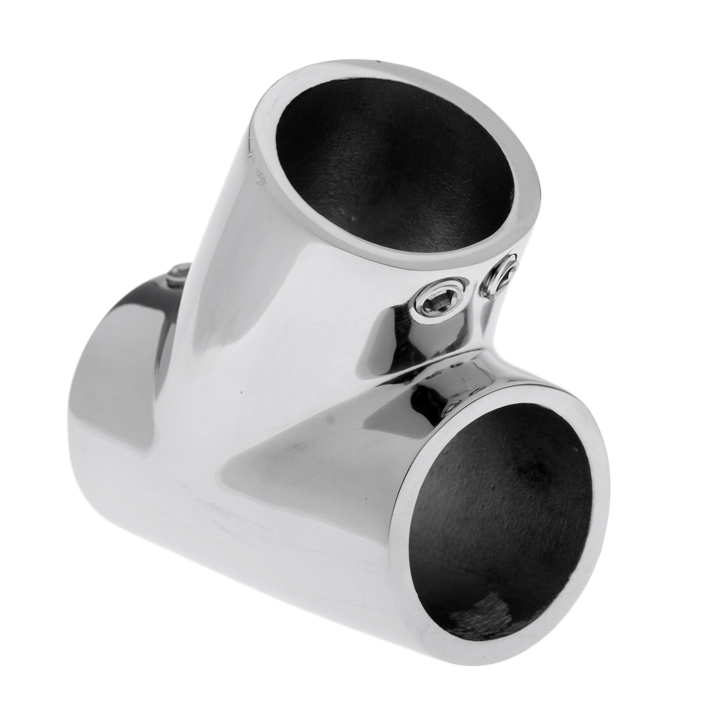 Rambarde de bateau en acier inoxydable 316, raccord en T/T à 60 degrés, connecteur de Rail poli pour Tubes de 1 pouce 25mm ou 7/8 pouce 22mm: 25mm