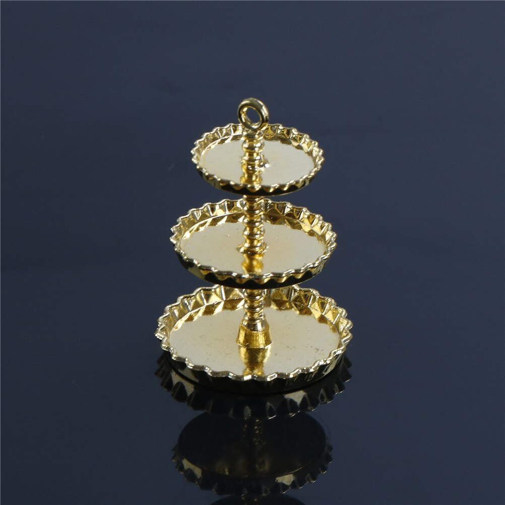 1/12 poppenhuis miniatuur 3- lagen metalen fruit dessert snack rek standaard fantasiespel keuken meubels speelgoed beste