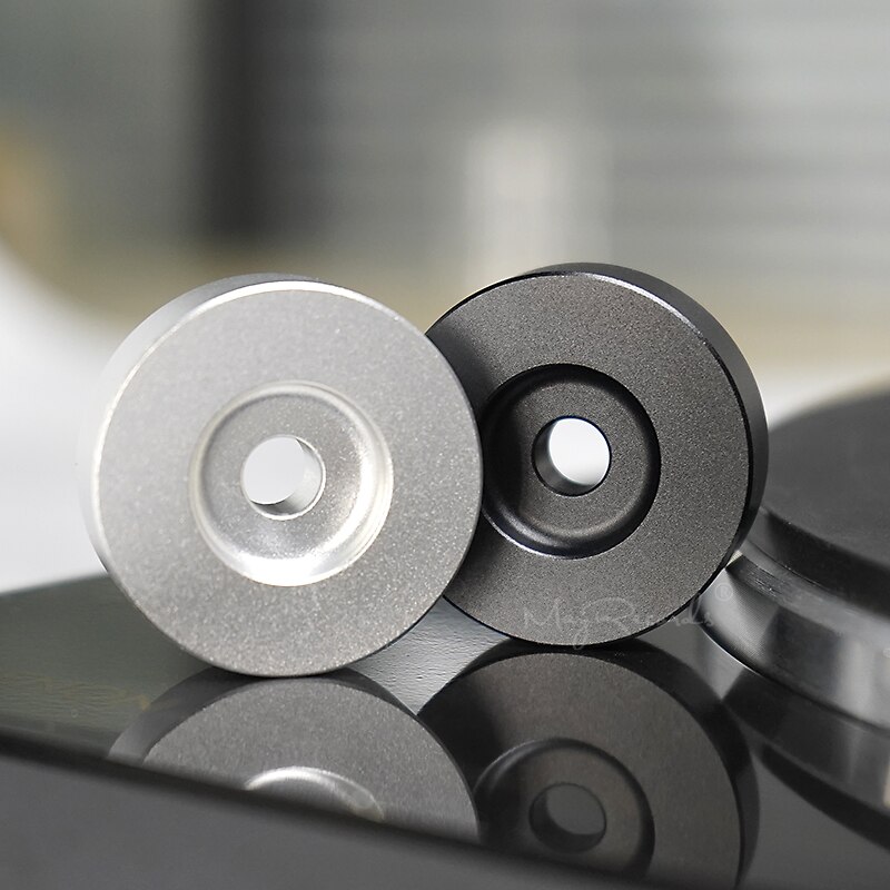 2022 45 RPM Turntable Adapter Aluminum Silver Black 7 inch EP Record Turntable Phonograph Vinyl Technics Center Adapter