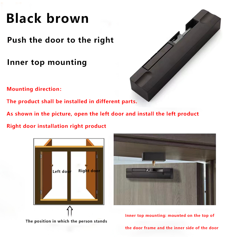 Door Damping Buffer Wooden Door Flat Outward Opening Invisible Door Home Closing Silent Hydraulic Door Closer Anti-pinch: Ivory