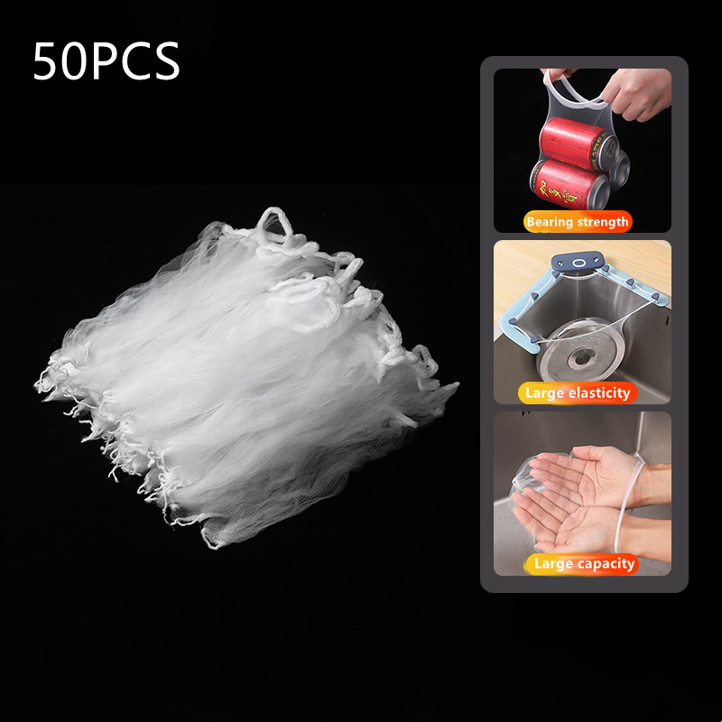 Sink Filter Rack Kitchen Foldable Sink Strainer Mesh Bag Stand Waste Garbage Net Shelf Anti-Clogging Disposable Garbage Mesh Bag: Red