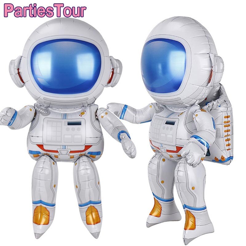 1pcs Outer Space Party Astronaut Helium Balloons Rocket Foil Balloons Galaxy Theme Party Boy Kids Birthday Party Decor Favors